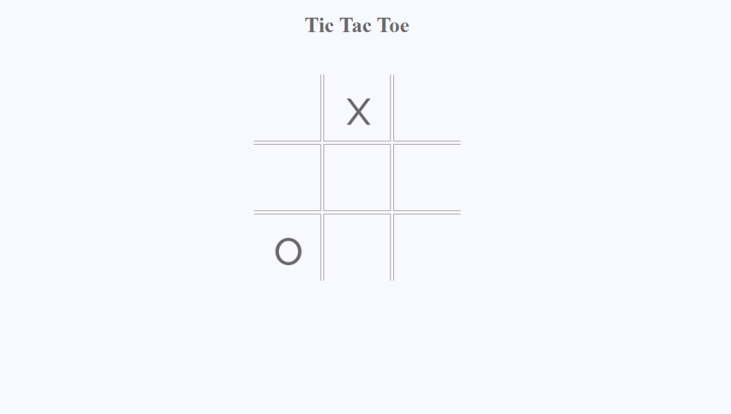 Tic Tac Toe Game Using HTML CSS And JavaScript