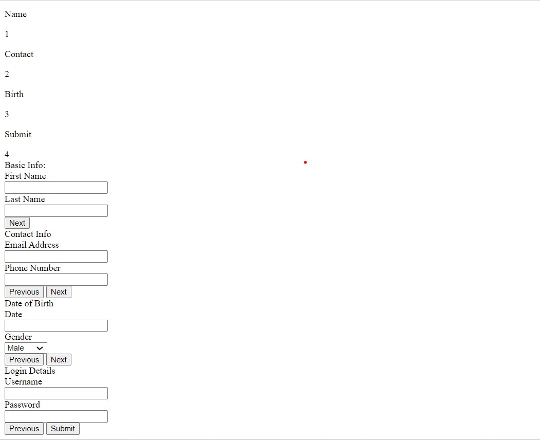 Multi Step Form With Step Progress Bar Using Javascript