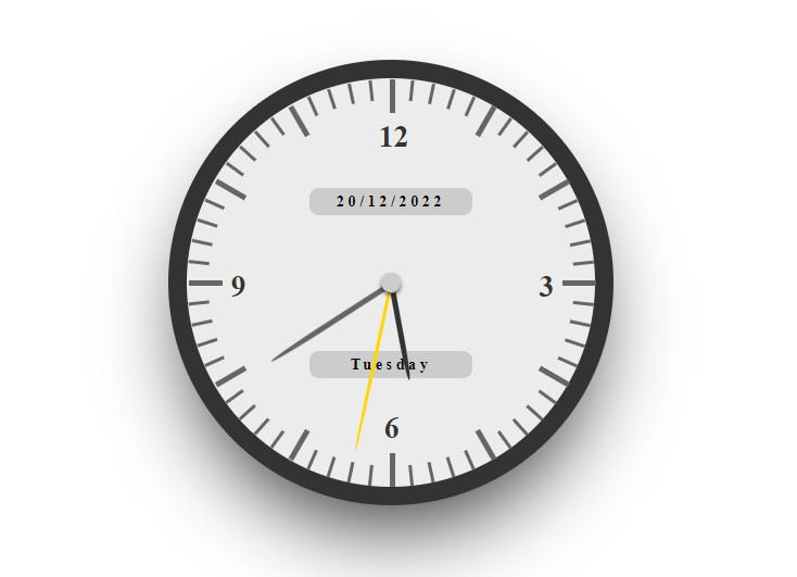 Simple Analog Clock Using Html Css And Javascript At Hayley Laird Blog