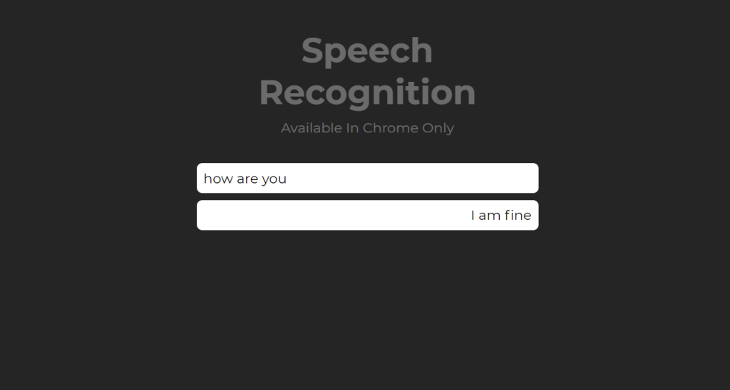 how to make speech recognition in javascript