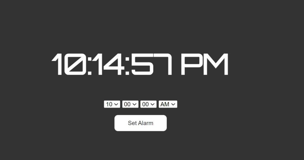  Alarm Clock Using HTML ,CSS & JavaScript