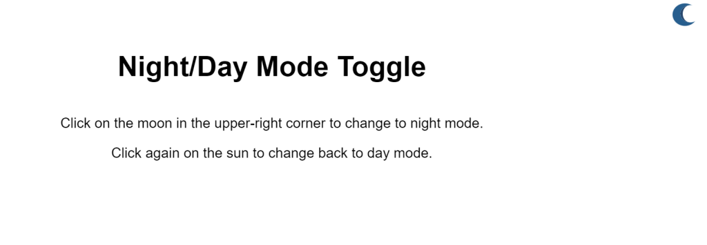 Light and Dark Mode Toggle Using JavaScript