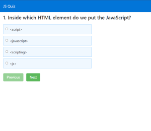 Quiz App Using Html Css And Javascript