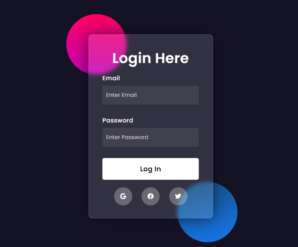 Glassmorphism Login Form Using Html And Css Code 8568