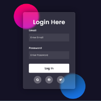 Glassmorphism Login Form Using HTML and CSS Code