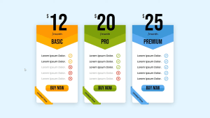 Responsive Flat Pricing Card Design Using HTML & CSS