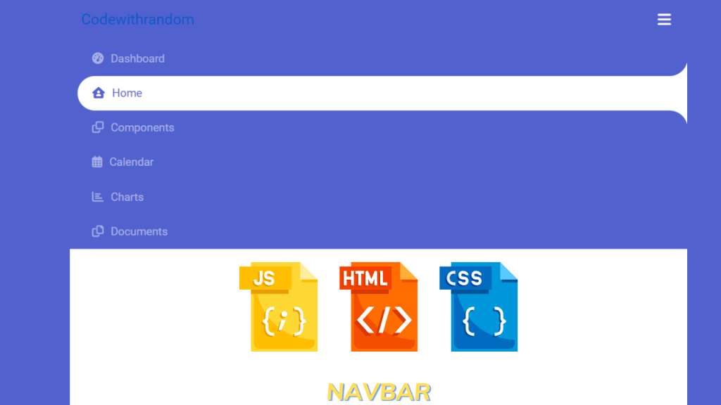 Navbar Using Html Css And And Javascript Source Code 