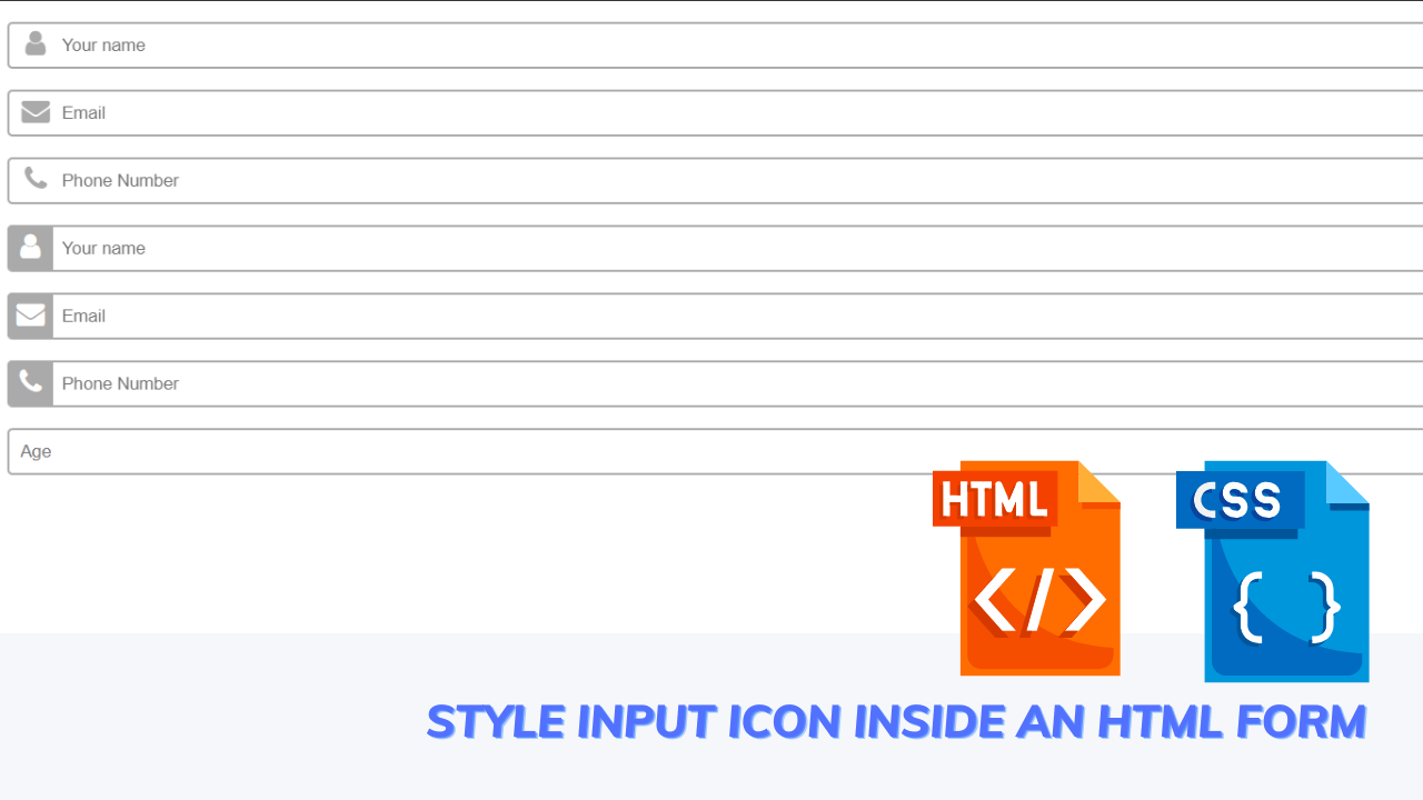 Create Icon Inside An Html Form Input Field With Icon 