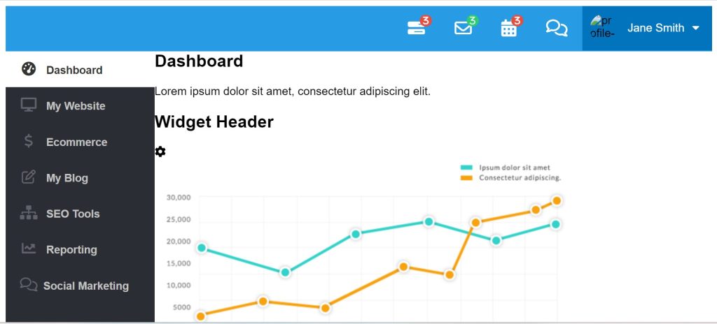 Simple Dashboard Using HTML and CSS (Source Code)
