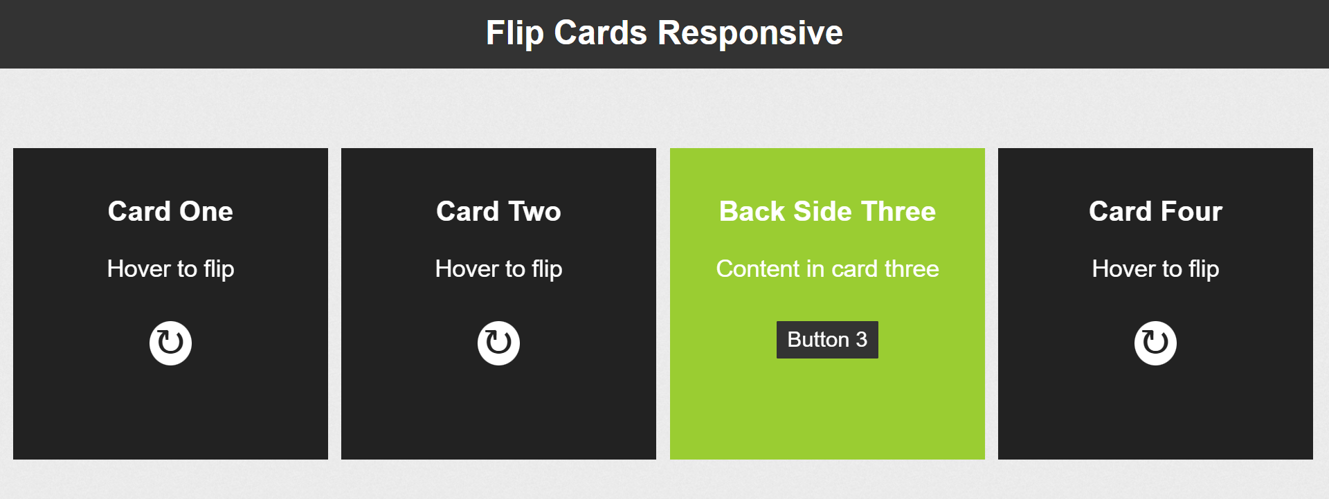 Create Multiple Flip Card Responsive Using HTML and CSS