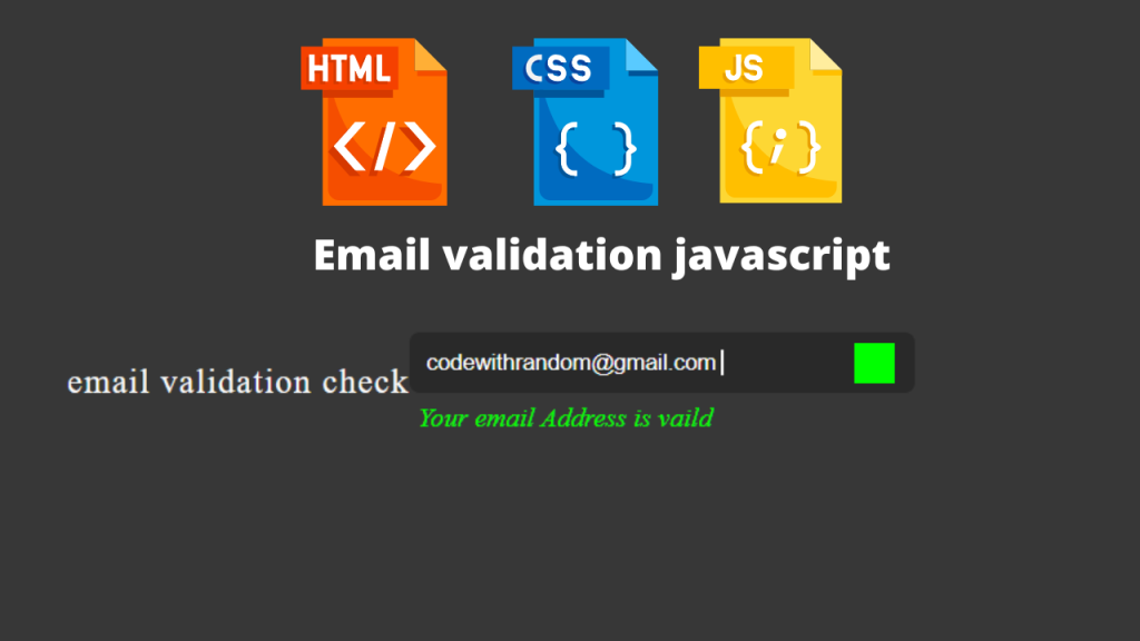 Make Email Validation Using JavaScript Code