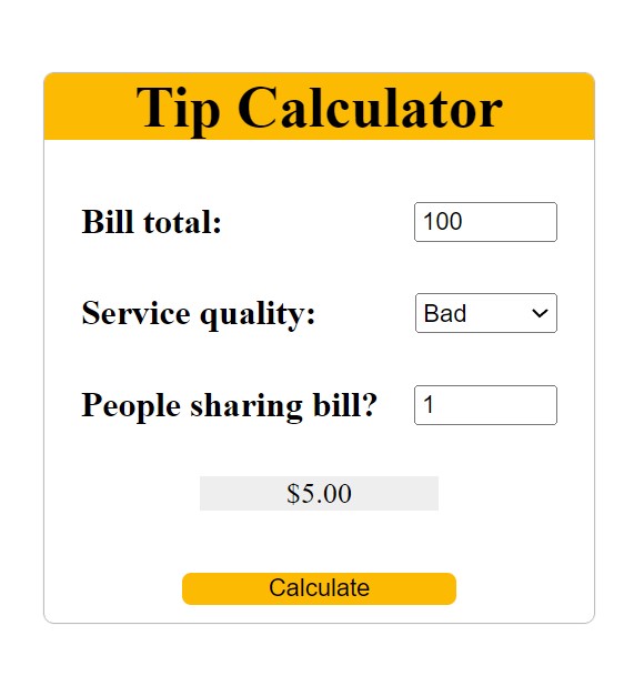 How To Make Simple Tip Calculator Using Javascript   Tip  