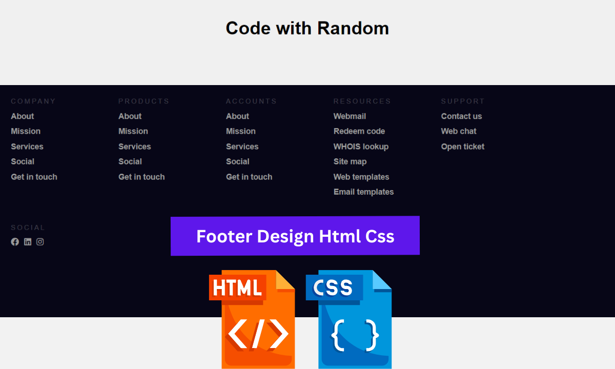 Responsive Footer Using HTML And CSS