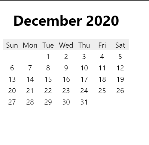 Create Calendar Using HTML and CSS (Source Code)