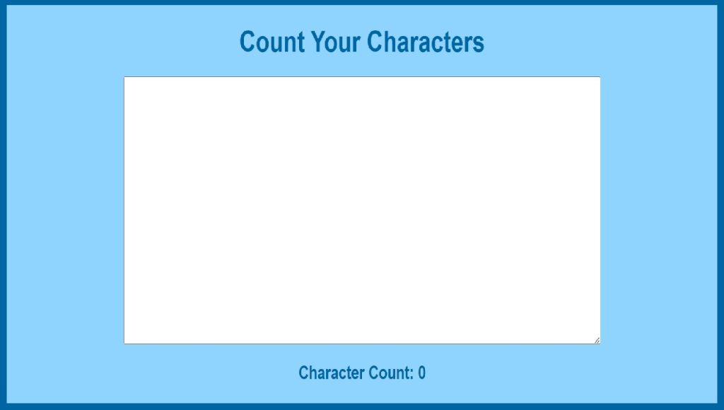 Character Count Using HTML CSS And JAVASCRIPT( Source Code)