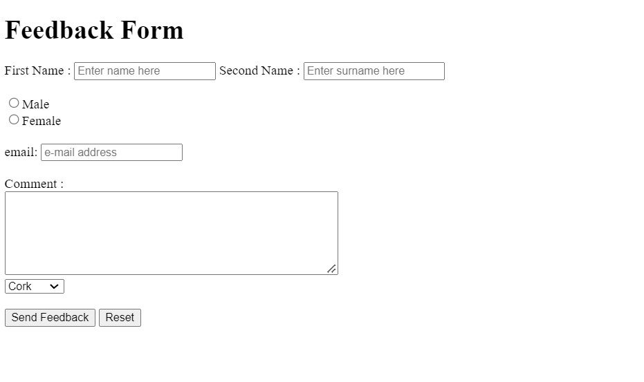 Feedback Form In Html