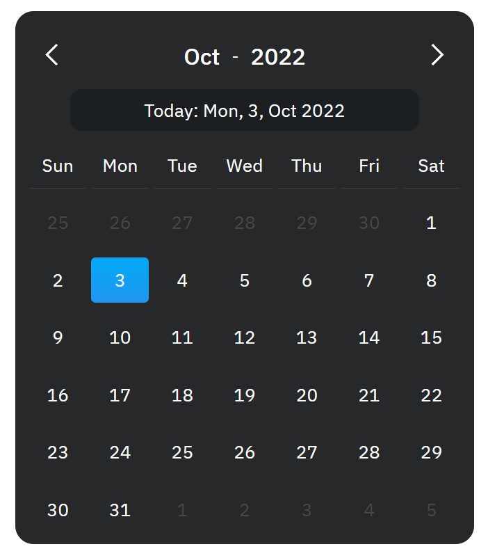 Calendar Html Css Javascript