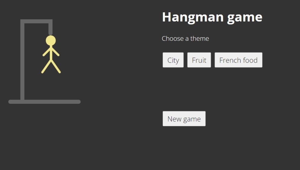 Hangman Game Using HTML ,CSS and JavaScript