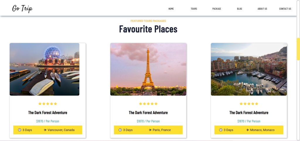  Create A Travel Tourism Website Using HTML And CSS Code