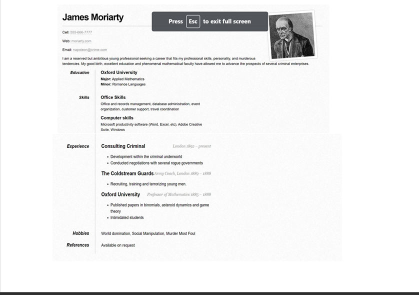 Create Resume CV Website Using HTML And CSS Source Code   RESUME 