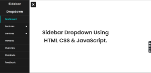Sidebar Dropdown Using HTML CSS & JavaScript