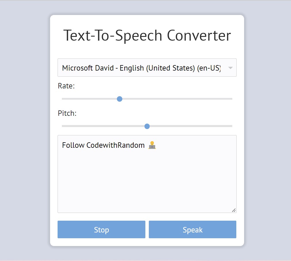 Text To Speech Using HTML And JavaScript Source Code 40 OFF