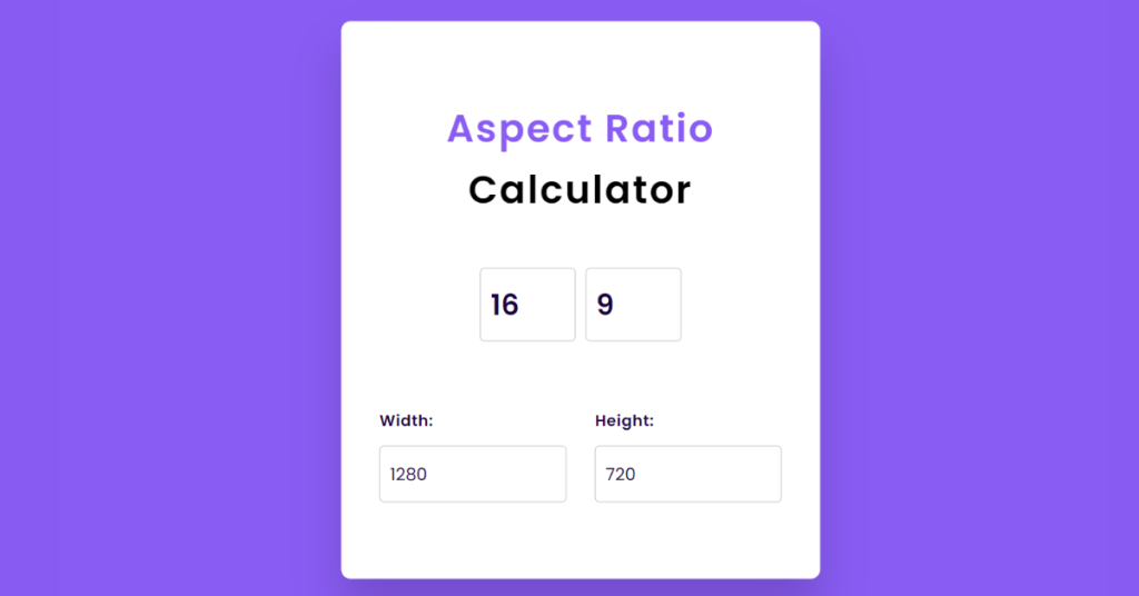 aspect-ratio-calculator-using-html-css-javascript