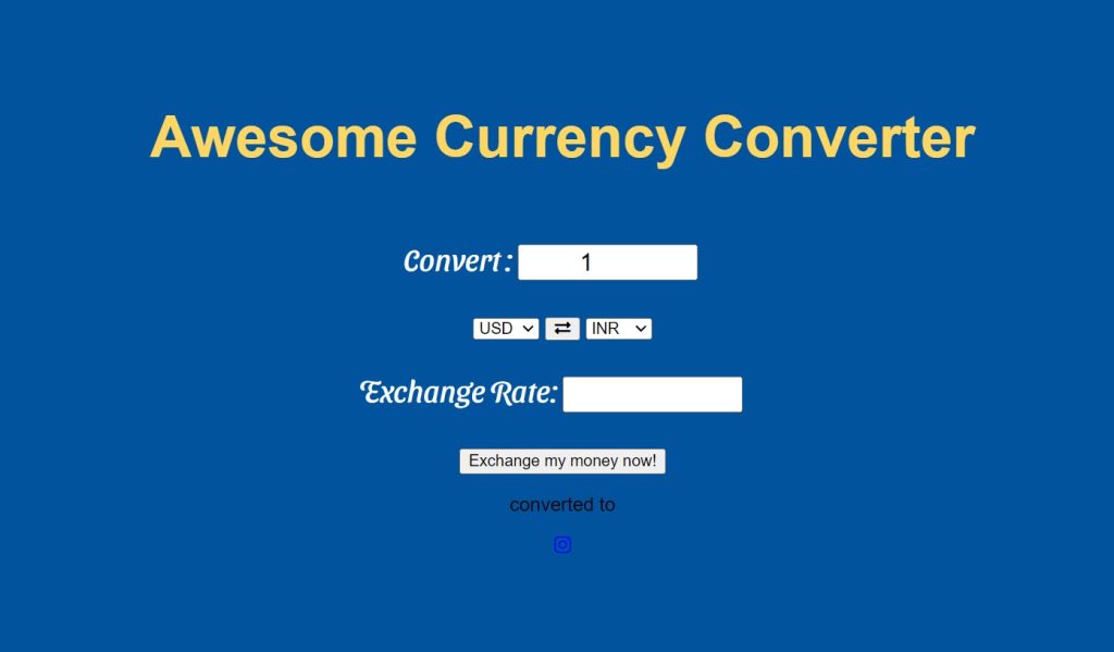 Currency Converter Using Html Css Javascript Source Code