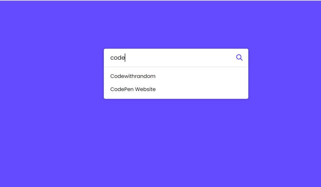 Search Bar With Autocomplete Search Suggestions In JavaScript