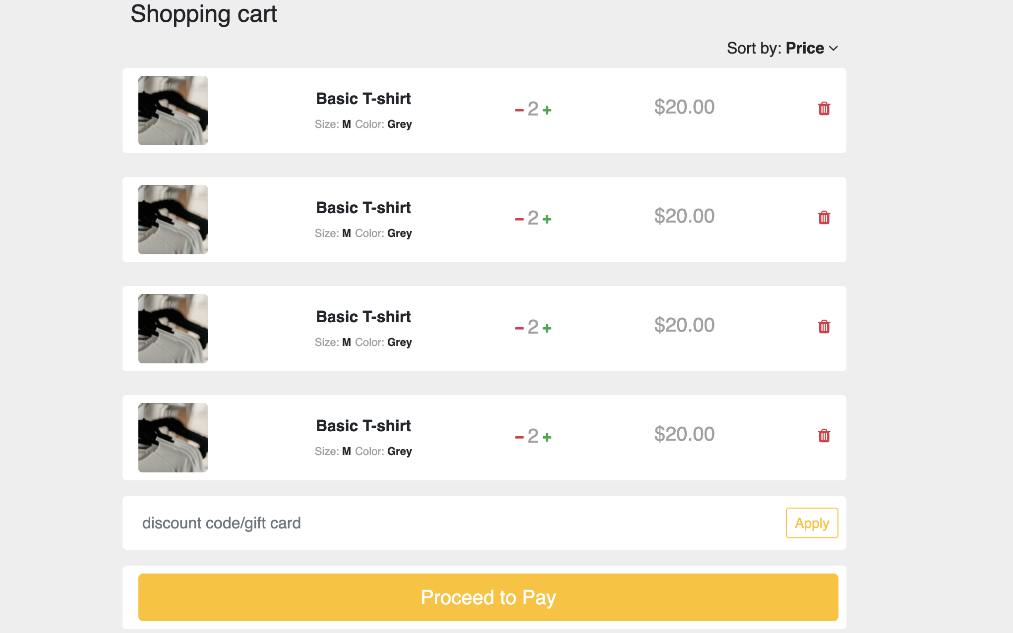 Html Css Shopping Cart Template