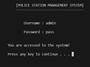  Police Station Management System using C++