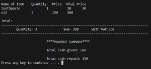 Shop Billing System Using C++