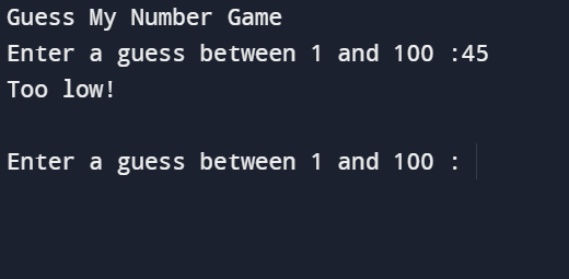 Number Guessing Game using C++